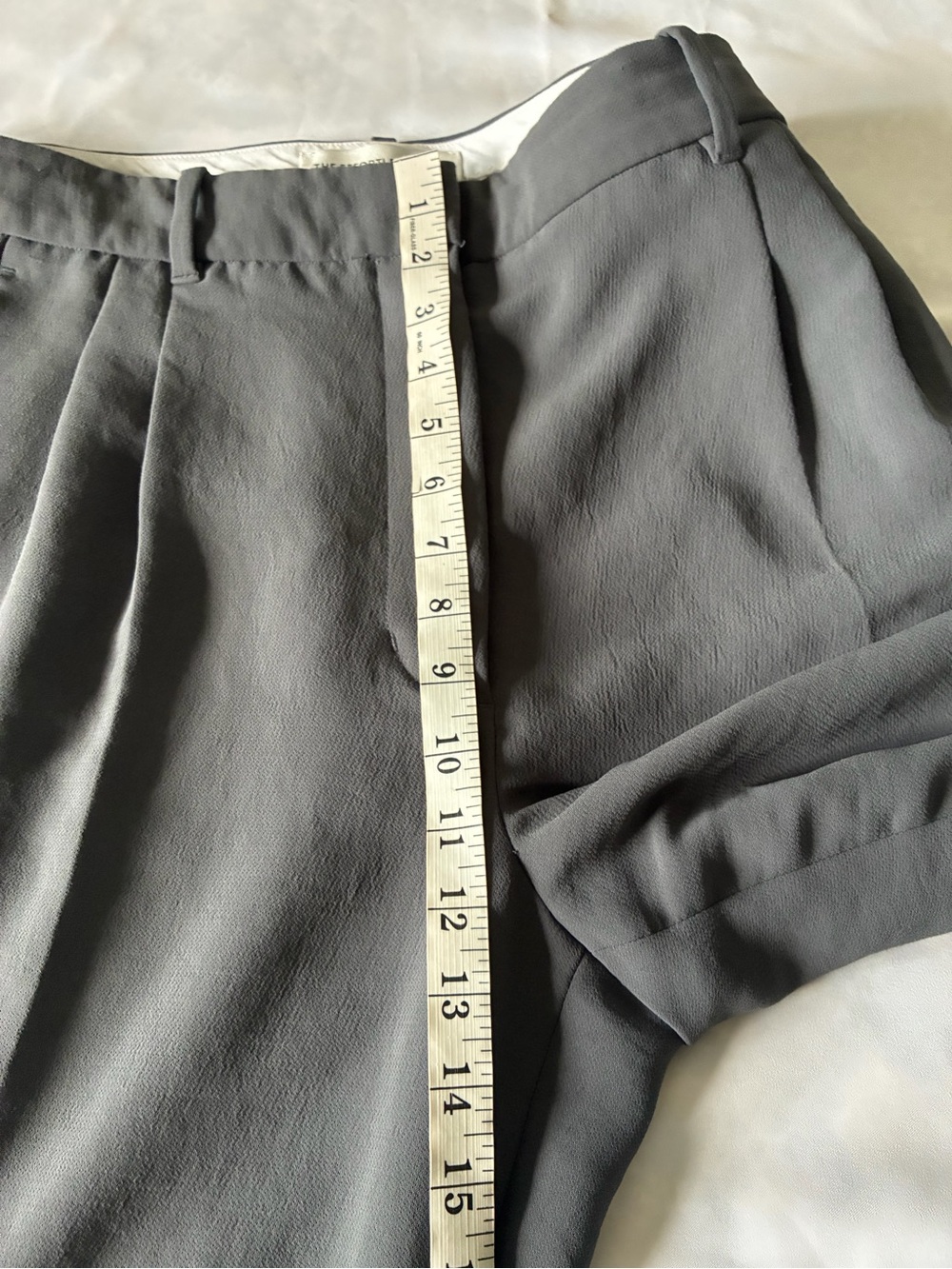 ARITZIA Charcoal Pleated Wide Leg High-Waist Trousers Size 14 - Picture 8 of 12